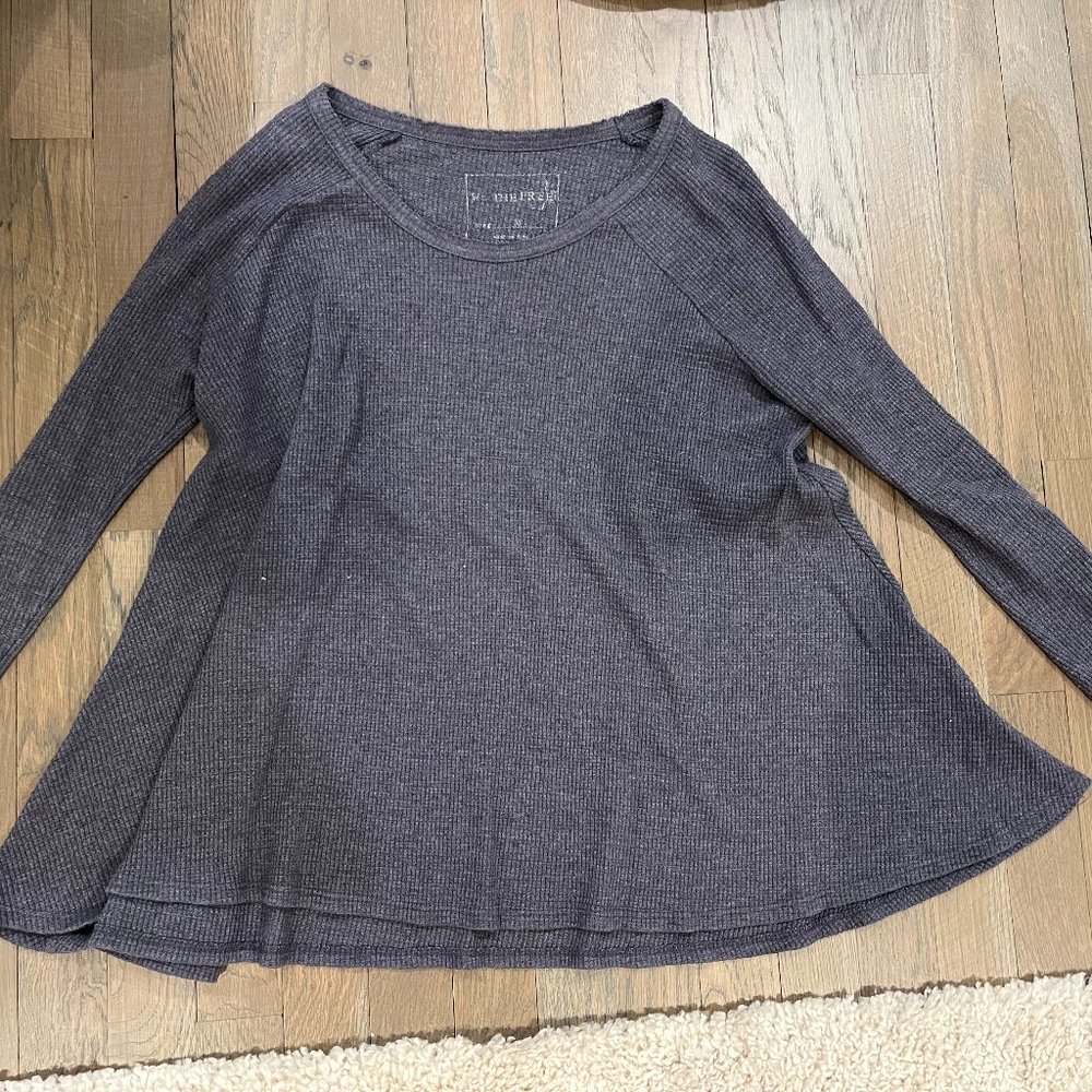 Free People We The Free Waffle Swing Sweater Purple